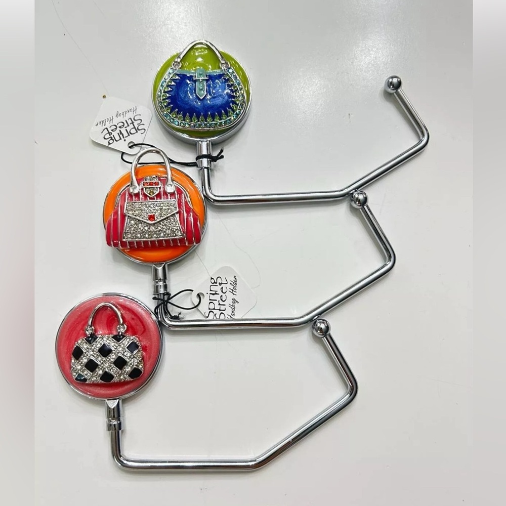 Spring Street Design Swarovski Crystal Set Of 3 Bags Handbag Purse Holder $75
